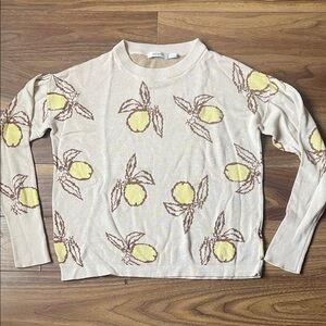 Ricki's Cream Sweatshirt with Yellow Lemon Pattern Size Small